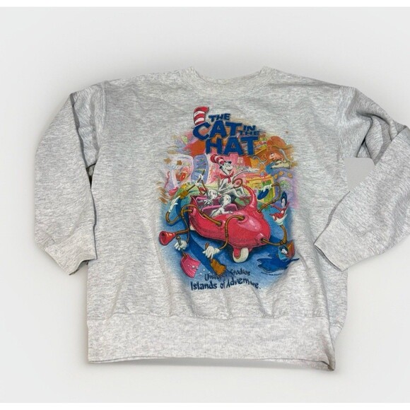 Vintage Universal Studios Islands Of Adventure Cat In The Hat Sweatshirt Sz S - Picture 1 of 4